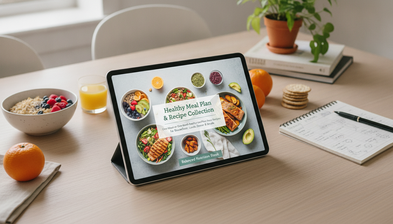 Balanced Meal Plan: 1-Week or 1-Month Menu + Recipes