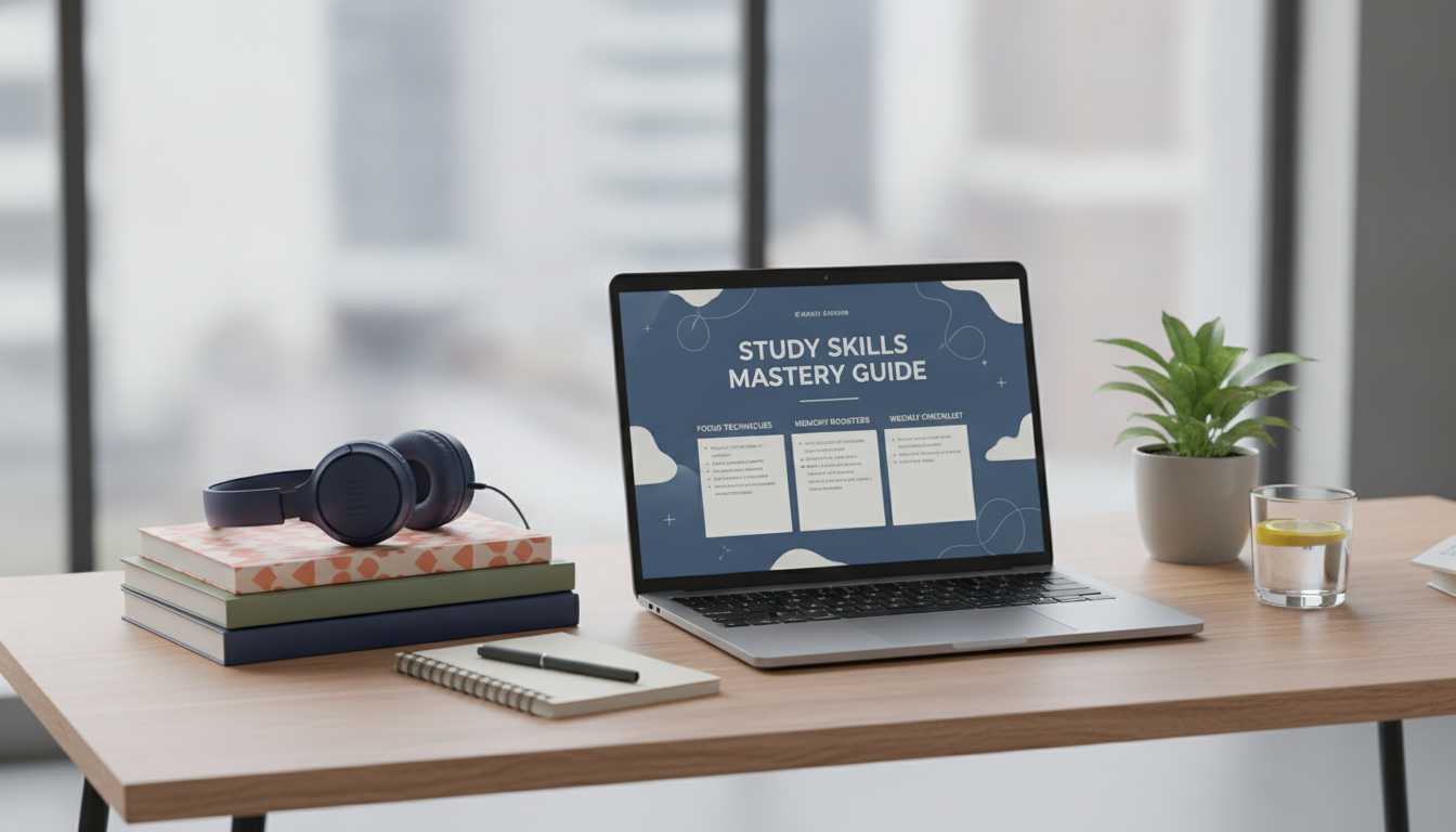Study Skills System: Focus, Memory & Weekly Checklist