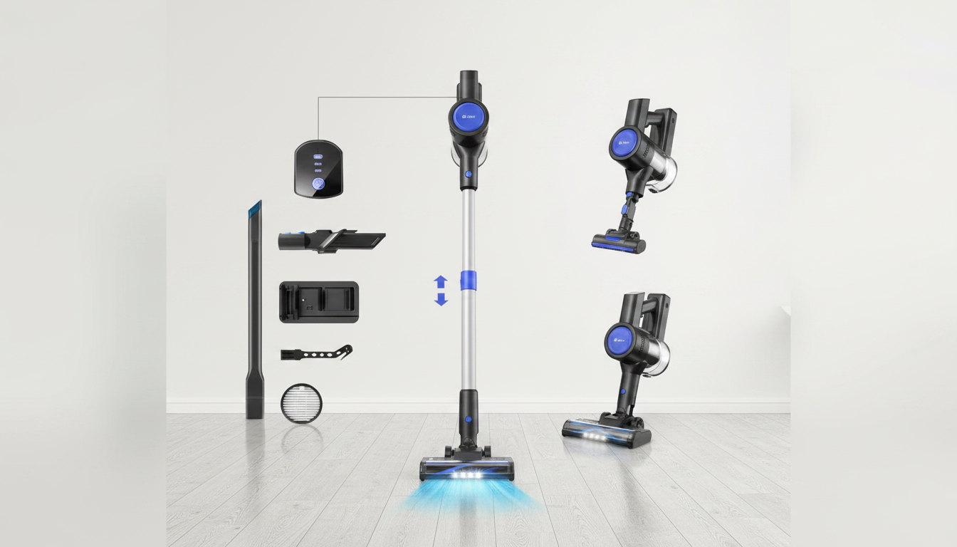 25Kpa Cordless Stick Vacuum: Fast Floors, Rugs, Stairs