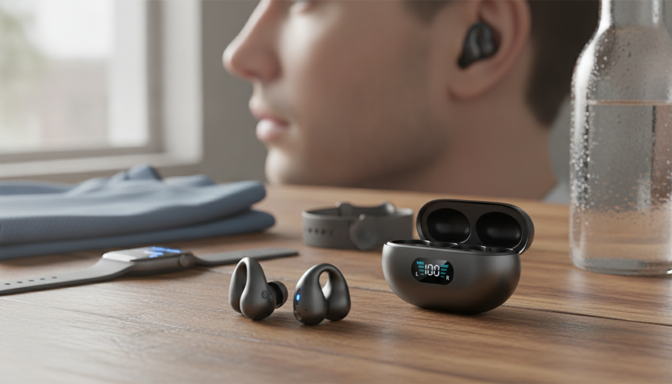 Open-Ear Bone Conduction Earphones: Bluetooth 5.3 HD Calls
