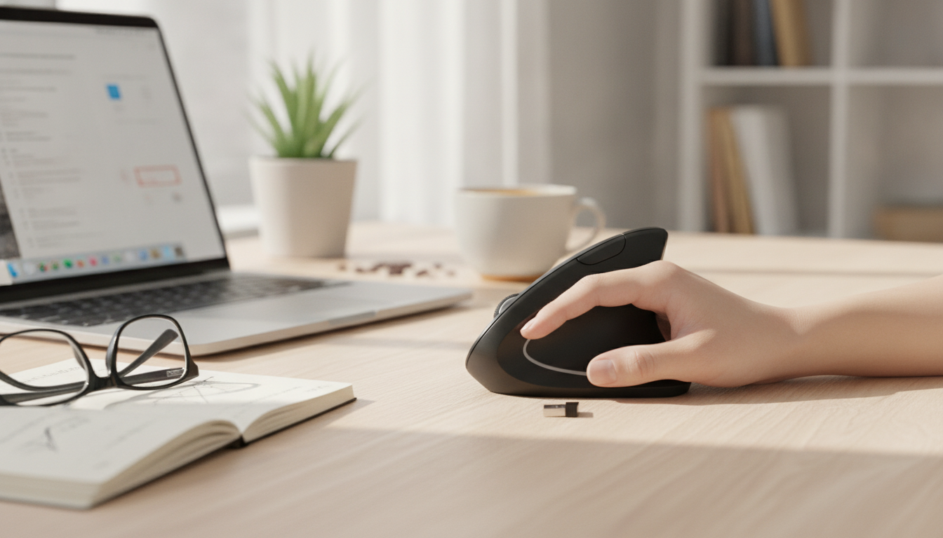 Vertical Wireless Ergonomic Mouse for Mac/PC (Adjustable DPI)
