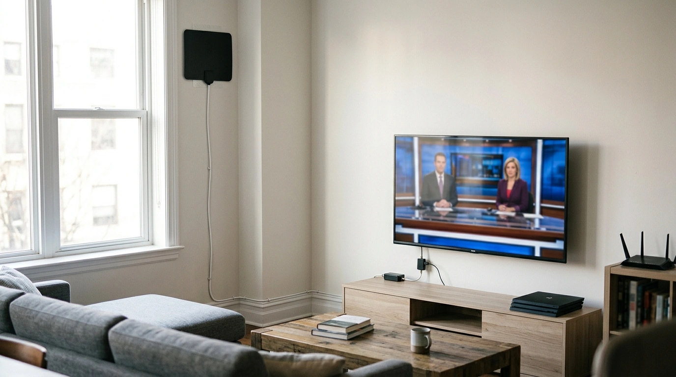 Indoor HDTV Antenna w/ Booster & 16.4 ft Cable (4K)