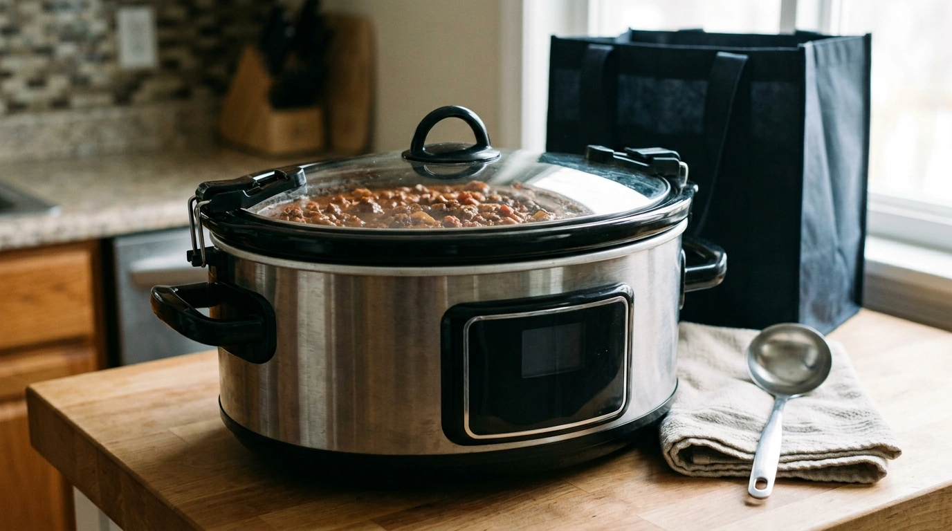 Travel-Ready 6-Qt Programmable Slow Cooker + Defrost