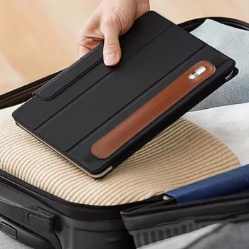 Slim PU Leather Pencil Holder with Elastic Buckle